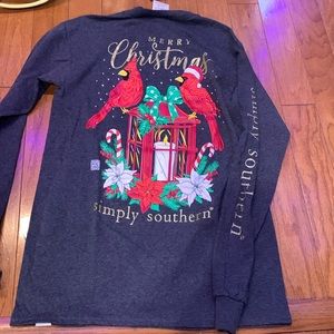 Long Sleeve Simply Southern Cardinal Christmas Tee